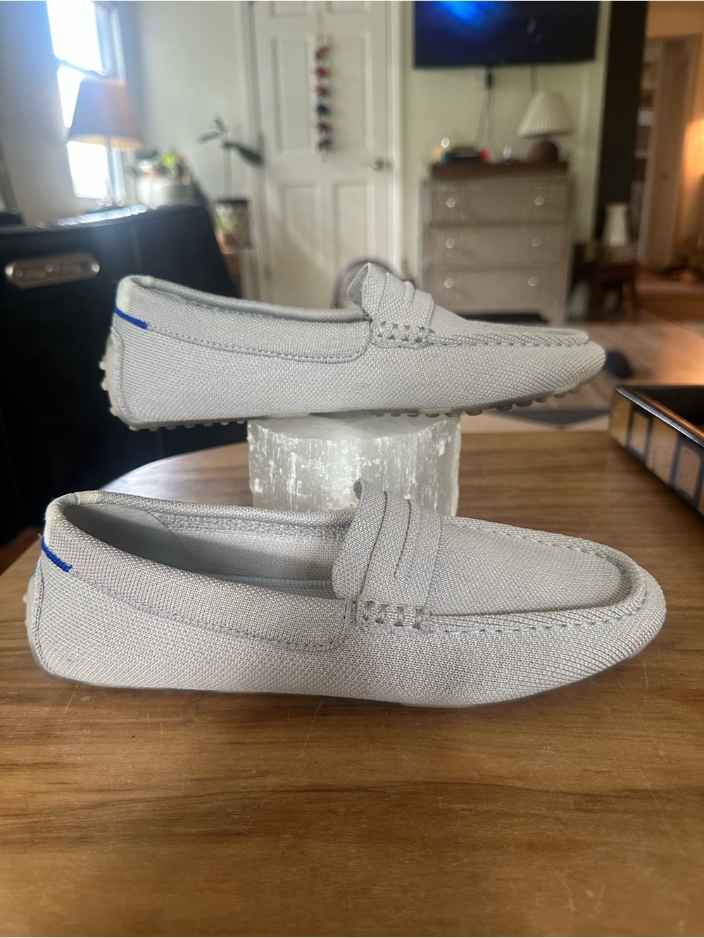Rothy's Light Gray Knit loafers Size 7 a few small marks like new - Picture 9 of 10